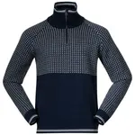 Bergans ALVDAL WOOL HALF ZIP Vlněný svetr, tmavě modrá, velikost