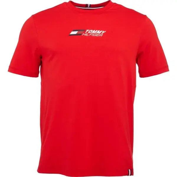Tommy Hilfiger ESSENTIAL BIG LOGO TEE Pánské tričko, červená, velikost