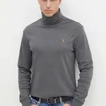 Bavlněný svetr Polo Ralph Lauren šedá barva, lehký, s golfem