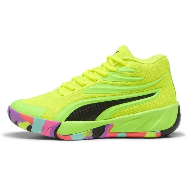 Puma COURT PRO MARBLE JR Chlapecká obuv na basket, světle zelená, velikost 37.5