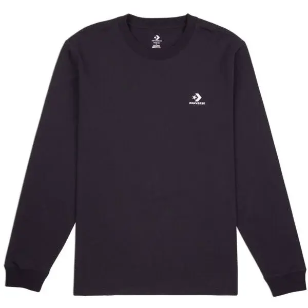 Converse STANDARD FIT STAR CHEV EMB Pánské tričko s dlouhým rukávem, černá, velikost