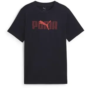 Puma ESSENTIALS LOGO LAB TEE B Chlapecké triko, tmavě modrá, velikost