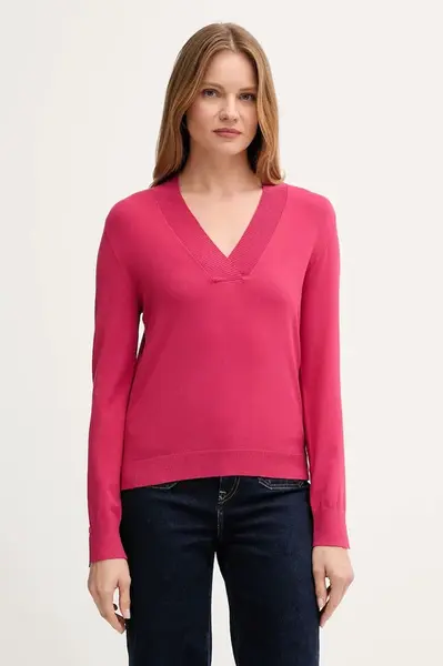 Svetr United Colors of Benetton dámský, růžová barva, 1W2AD4034