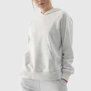 Dámska Mikina S Kapucňou Nezapinateľná 4F Sivá 4FWMM00TSW