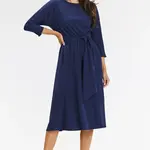 Awama Woman's Dress A662 Navy Blue