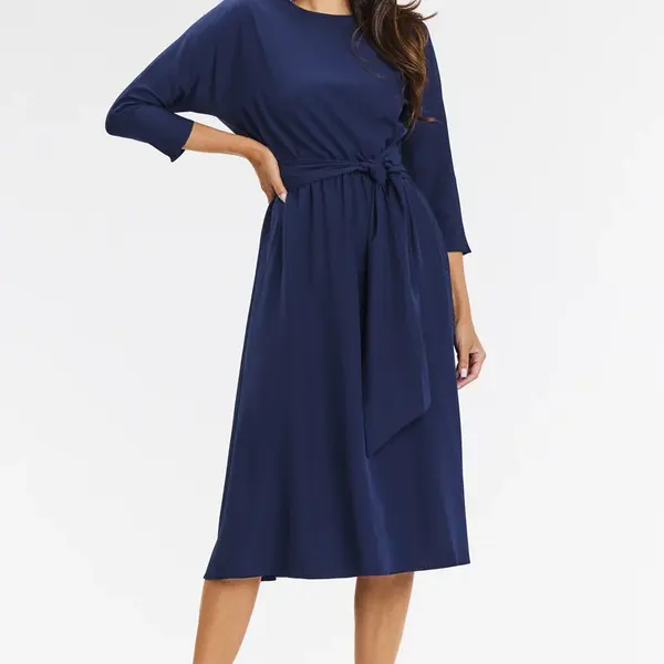 Awama Woman's Dress A662 Navy Blue