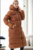Z6756 DEWBERRY LADIES INFLATABLE COAT-CAMEL-1