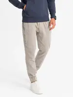 Ombre Men's knit joggers with pleats - ash