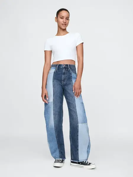 GAP Jeans barrel High Rise Patchwork - Women's