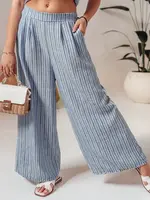 Dámske široké nohavice s pásikmi MODERESS