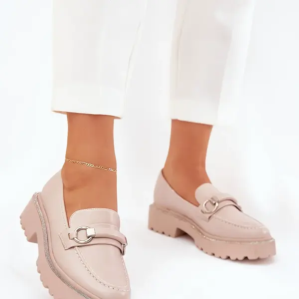 Boto Dámske Mokasíny Ozdobené Zirkónmi Béžové Patina