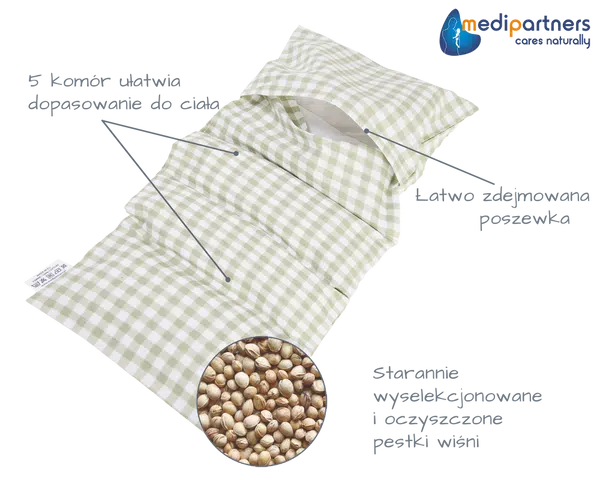 Medi Partners Thermophor with cherry seeds, large 20x60 – 5 chambers – Grid