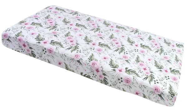 Medi Partners Fitted sheet for bed 120x60 – cotton – Pink flowers