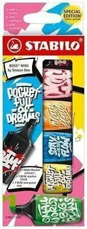 STABILO BOSS MINI by Snooze One (růžová, oranžová, modrá, žlutá, zelená a černá)