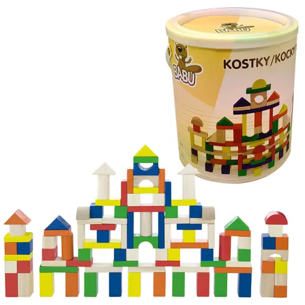 BABU - Kostky 100 ks v kbelíku