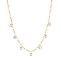 Brosway Třpytivý pozlacený náhrdelník s krystaly Symphonia BYM141