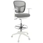 MID.YOU OTOČNÁ ŽIDLE, síťovina, plochá tkanina, šedá, bílá