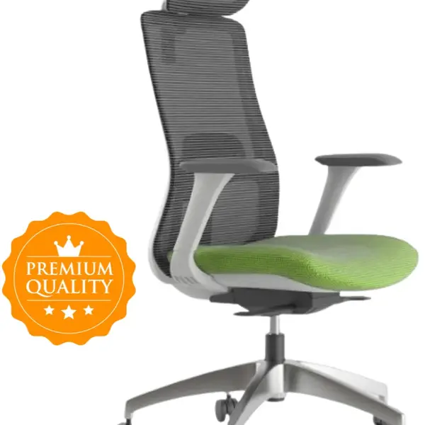 MERCURY Ergonomická kancelářská židle WISDOM, šedý plast, zelená, sezení 8+ hodin denně