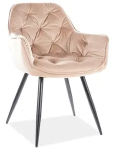 SIGNAL Jídelní židle CHERRY VELVET béžová