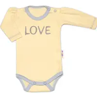 Baby Nellys Body dlouhý rukáv Love - žluté vel.  74
