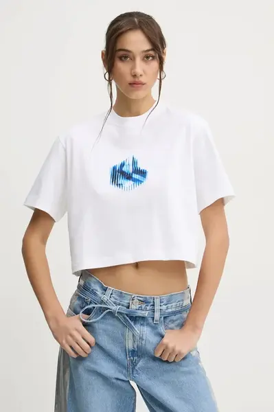 Bavlněné tričko Karl Lagerfeld Jeans bílá barva, A1W17109