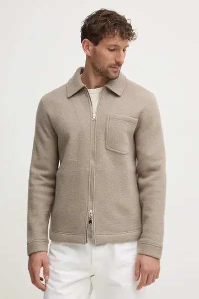 Vlněná košilová bunda Samsoe Samsoe