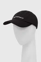 Bavlněná baseballová čepice Puma černá barva, s aplikací, 24036