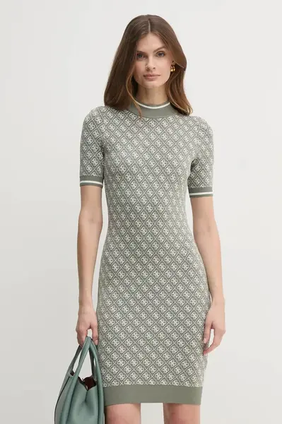 Šaty Guess zelená barva, mini