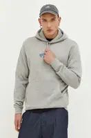 Mikina Billabong pánská, šedá barva, s kapucí, s potiskem