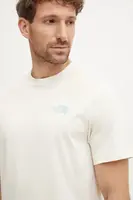 Bavlněné tričko The North Face Redbox béžová barva, s potiskem, NF0A8A3Q9IY1