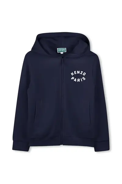 Mikina Kenzo Kids tmavomodrá barva, s kapucí, s potiskem, K61176