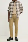 Džíny s příměsí lnu Levi's 511 SLIM zelená barva, 04511