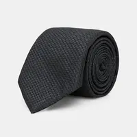 Kravata s příměsí hedvábí BOSS tmavomodrá barva, 50538975