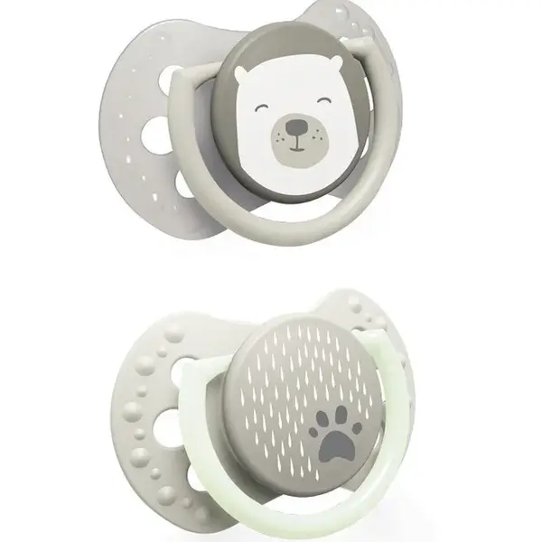 LOVI Buddy Bear Dudlík s mini štítkem silikonový 0-2m 2 ks