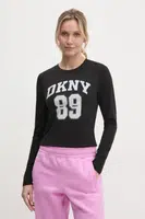 Tričko s dlouhým rukávem Dkny černá barva, DP4T9979