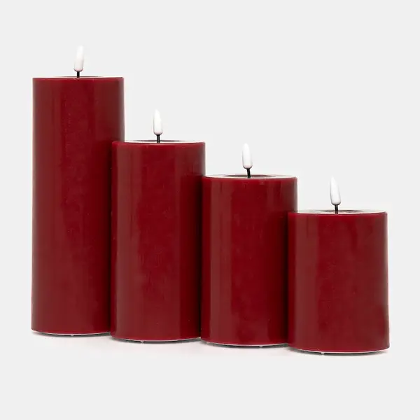 Sada LED svíček Deluxe Homeart Giftbox LED Candle 4-pack vínová barva