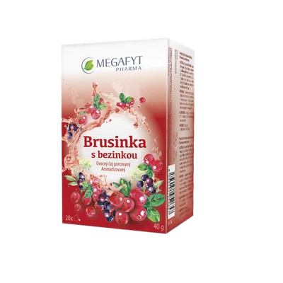 Megafyt Brusinka s bezinkou porcovaný čaj 20x2 g