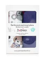 Bobánek Bambusové zavinovací pleny 2 ks medvídci v triku