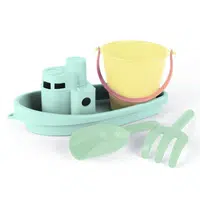 DANTOY loďka a hračky na písek 4ks Pastel Blue 24m+