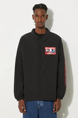 Bunda ICECREAM Ictv Coach Jacket pánská, černá barva, přechodná, IC24305