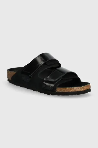 Kožené pantofle Birkenstock Uji dámské, černá barva, 1026570
