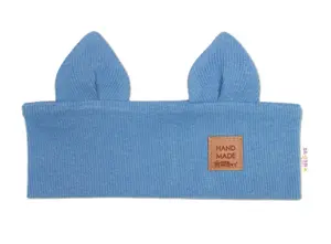 Baby Nellys Čelenka Cat s oušky pro děti Hand Made - jeans 6-12m