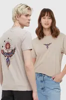 Bavlněné tričko Kaotiko béžová barva, s potiskem