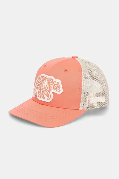 Dětská čepice Columbia oranžová barva, s aplikací