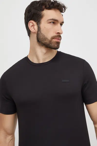 Bavlněné tričko Calvin Klein černá barva, K10K112229