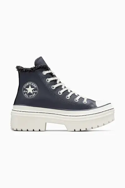 Kožené kecky Converse Chuck Taylor All Star Lugged Heel dámské, šedá barva, A10152C