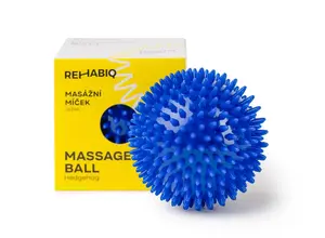Rehabiq Masážní míček ježek 10 cm 1 ks modrý