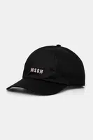 Bavlněná baseballová čepice MSGM černá barva, s potiskem, 3541MDL06.237790