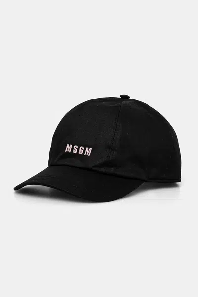 Bavlněná baseballová čepice MSGM černá barva, s potiskem, 3541MDL06.237790