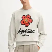 Bavlněná mikina Kenzo Kenzo x Futura pánská, šedá barva, s potiskem, FF65SW2524MC